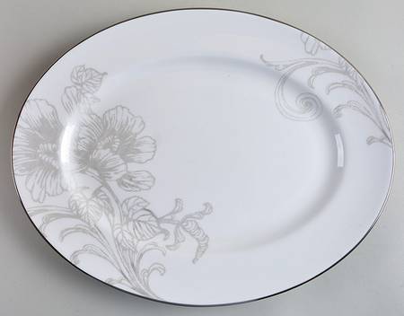 Floral Patina 13" Oval Serving Platter