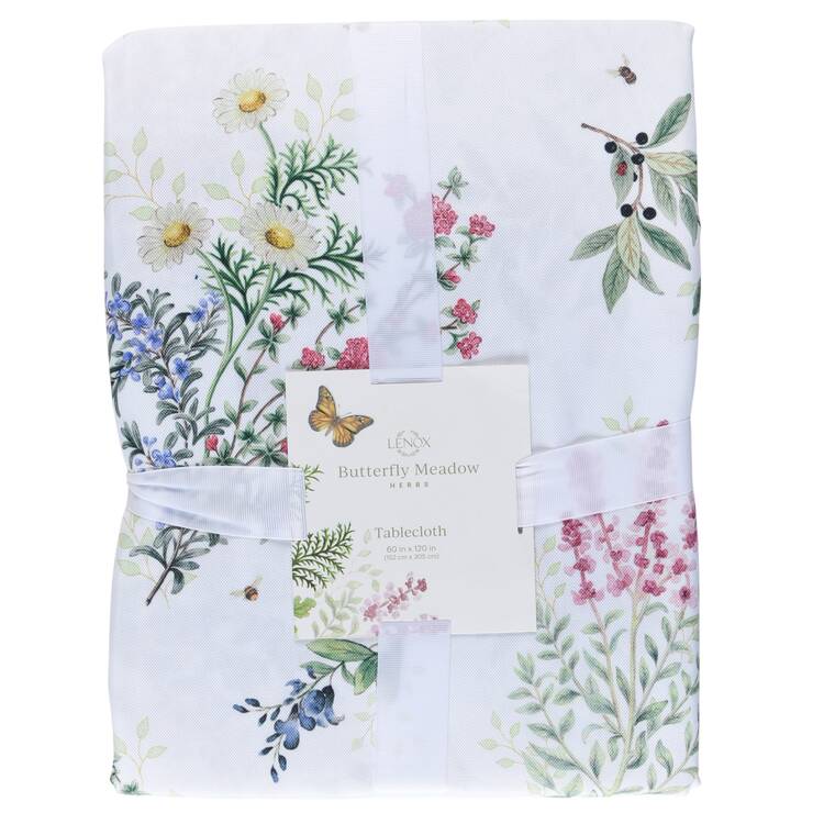 Butterfly Meadow Herbs 60" X 120" Rectangular Tablecloth by Lenox