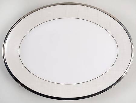 Linen Mist 13" Oval Serving Platter