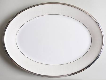Linen Mist 13" Oval Serving Platter
