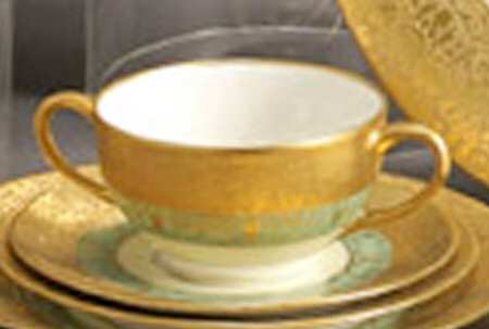 LIM560 Footed Cream Soup Bowl & Saucer Set