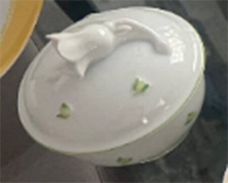 Muguet Green Sugar Bowl & Lid