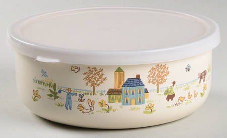 Country Design Collection 6 3/4" Metal Bowl W/Plastic Lid