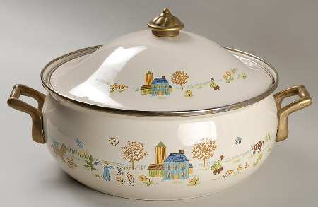 Country Design Collection 4 Quart Metal Covered Casserole