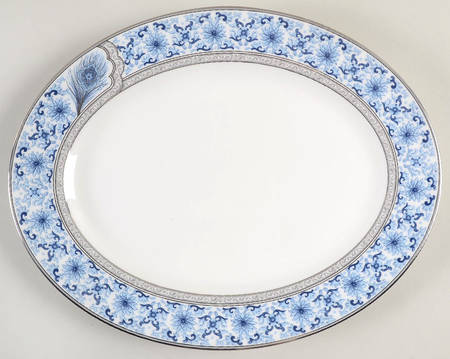 Sapphire Plume 13" Oval Serving Platter