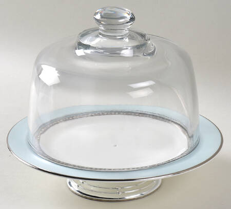 Westmore 6 1/2"-7 1/2" Footed Cheese Plate w/ Glass Dome HC