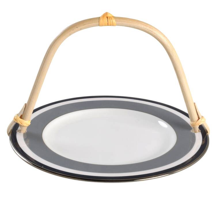 Mercer Drive 5 3/8"-5 5/8" Bamboo Handled Serving Plate  HC