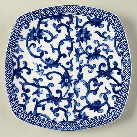 Mandarin Square Blue Salad Plate