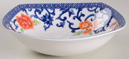 Mandarin Square Blue 9" Square Vegetable Bowl