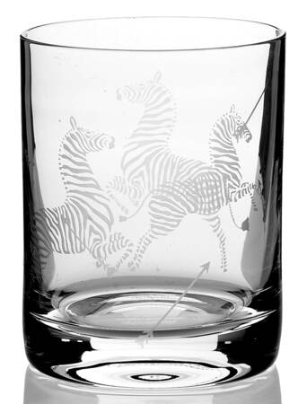 Zebras Gold Glassware Double Old Fashioned