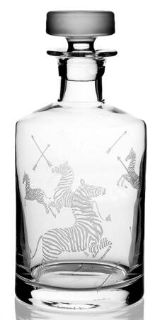 Zebras Gold Glassware Decanter