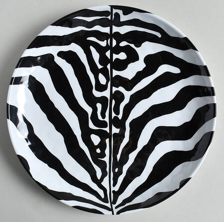 Zebras Gold Melamine Luncheon Plate