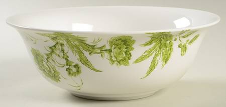 Toile Tale Chartreuse 9" Round Serving Bowl