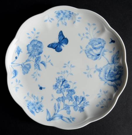 Butterfly Meadow Toile Blue(Turquoise) Accent Luncheon Plate