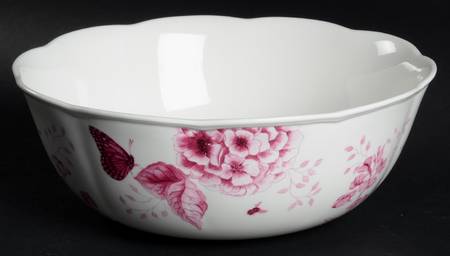 Butterfly Meadow Toile Pink 9" Round Serving Bowl