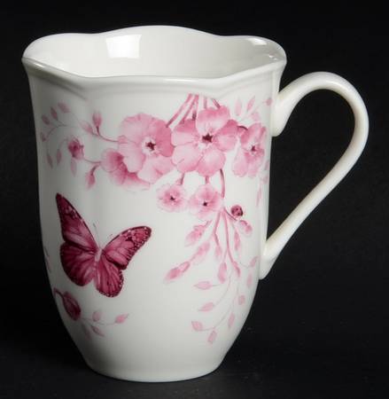 Butterfly Meadow Toile Pink Mug
