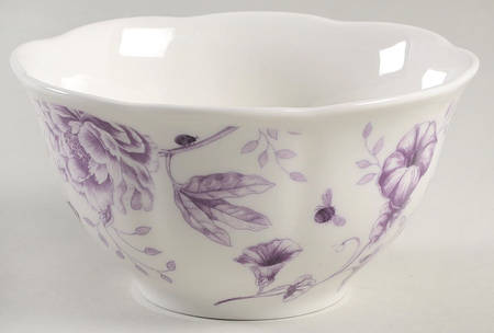 Butterfly Meadow Toile Purple Rice Bowl