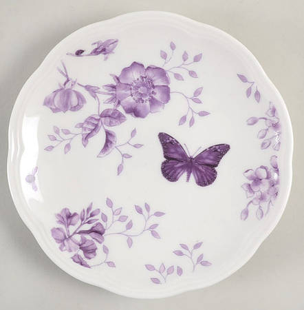 Butterfly Meadow Toile Purple Party Plate