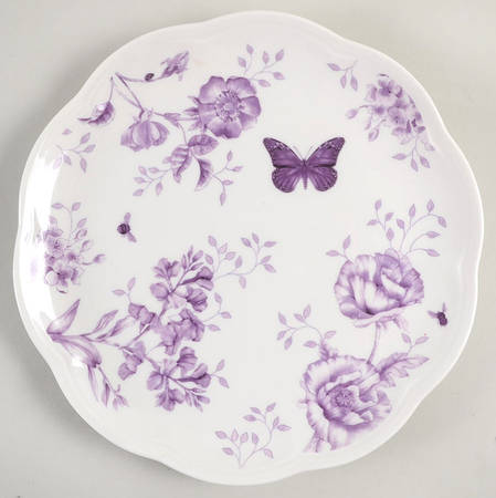 Butterfly Meadow Toile Purple Accent Luncheon Plate