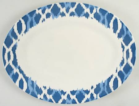 Deep Sea Ikat 16" Oval Serving Platter