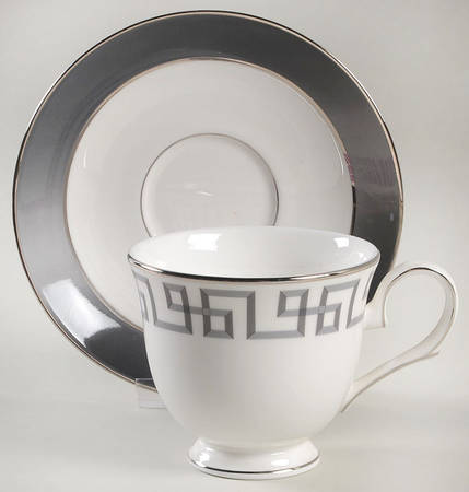 Darius Silver (Platinum) Footed Cup & Saucer Set