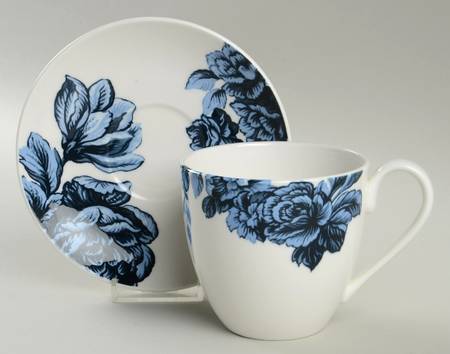 Midnight Blue Flat Cup & Saucer Set