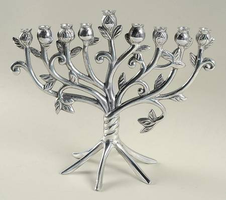Judaic Blessings Metal Menorah