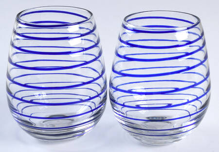 Charlotte Street Blue Glassware Stemless Wine - Set of 2