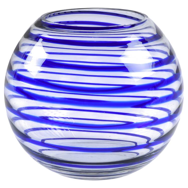 Charlotte Street Blue 4'' Glassware Rose Bowl