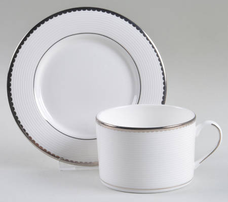 Sugar Pointe Flat Cup & Saucer Set by Lenox