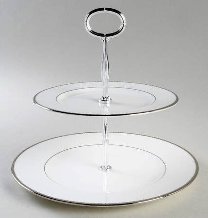 Sugar Pointe 6 5/8"-10"  2 Tiered Serving Tray (Dp, Sp) HC
