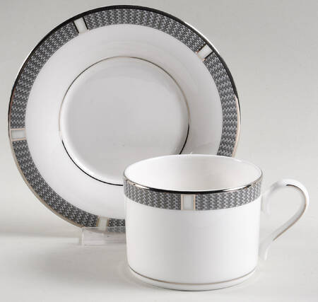 Silver Sophisticate Flat Cup & Saucer Set by Lenox