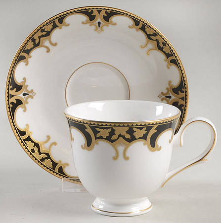Baroque Night Footed Cup & Saucer Set