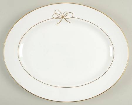 Gold Bow 13" Oval Serving Platter