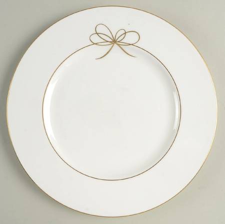 Gold Bow Accent Luncheon Plate