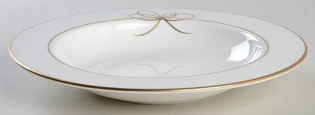 Gold Bow 9" Soup/Pasta Bowl