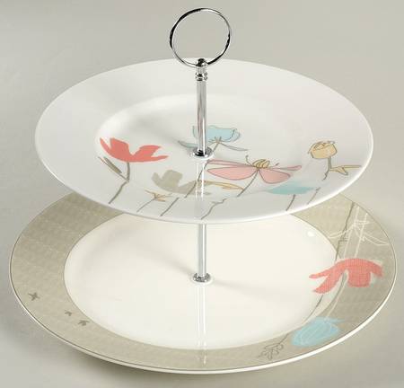 Poppy Street 2 Tiered Serving Tray (Dinner & Salad Plate)