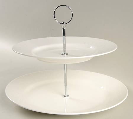 Ridge Street 2 Tiered Serving Tray (Dinner & Salad Plate)