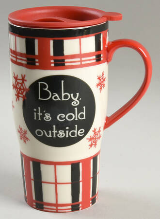 Christmas Giftware Heat Changing Travel Mug & Plastic Lid