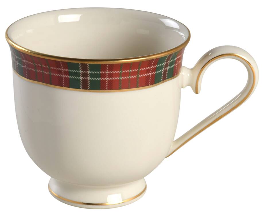 Winter Greetings Plaid Footed Cup