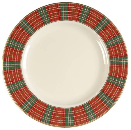 Winter Greetings Plaid Salad Plate