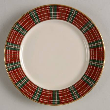 Winter Greetings Plaid Bread & Butter Plate