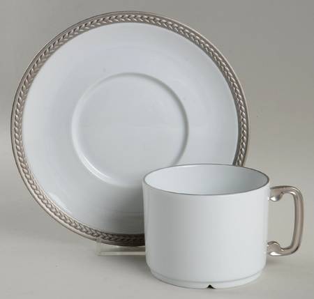 Soie Tressee Platinum Flat Cup & Saucer Set