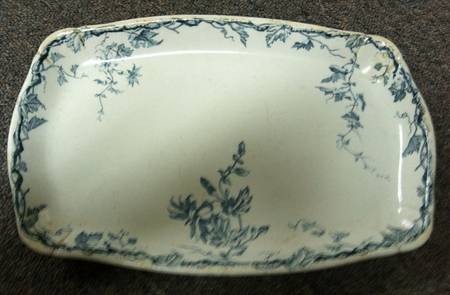 Passiflore Blue 12" Rectangular Serving Platter