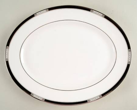 Hancock Platinum White 13" Oval Serving Platter