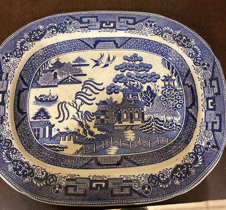 Blue Willow 17" Oval Serving Platter