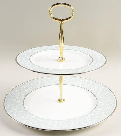 Opal Innocence Blue 6 5/8"-10"  2 Tiered Serving Tray (Dp, Sp) HC
