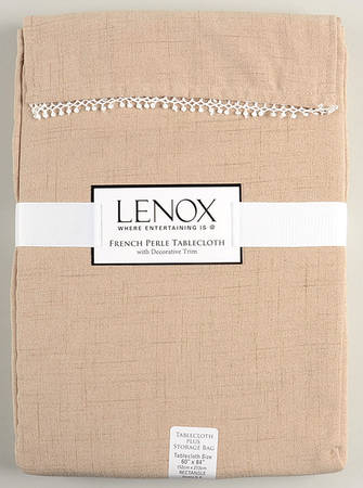 French Perle Latte Tan 60" X 84" Oblong Tablecloth