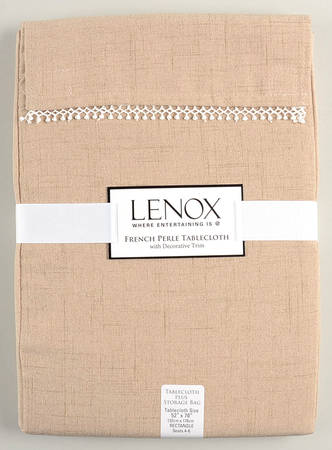 French Perle Latte Tan 52" x 70" Oblong Tablecloth