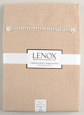 French Perle Latte Tan 70" Round Tablecloth